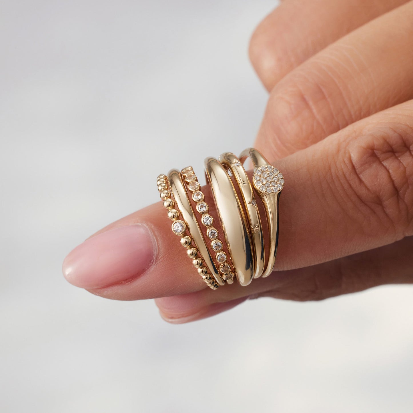 Slim Dome Ring | White Gold