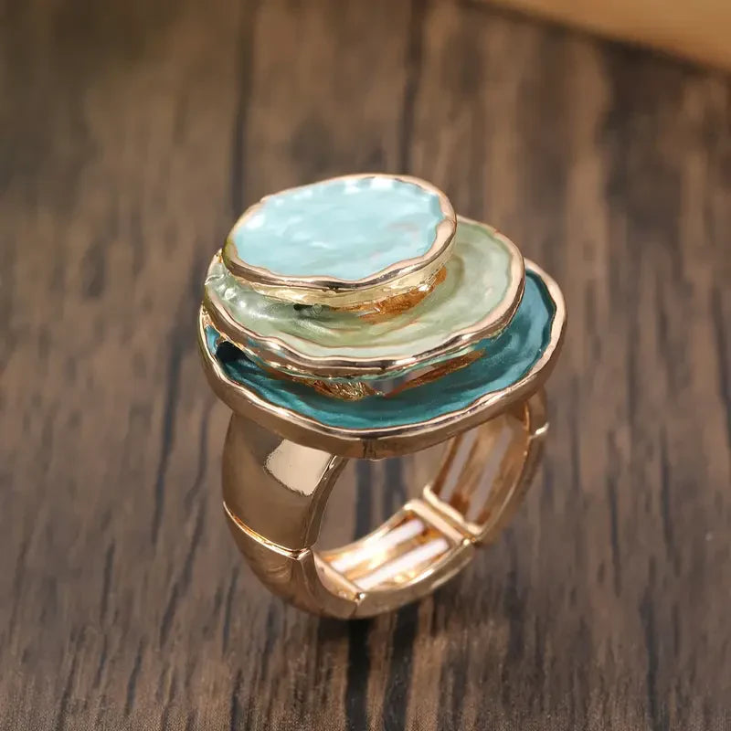Artisan Stroke Layered Ring | Gold