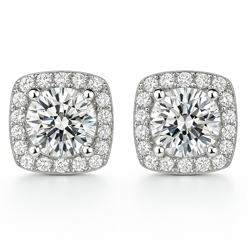 Glacé Glamour Earrings | White gold