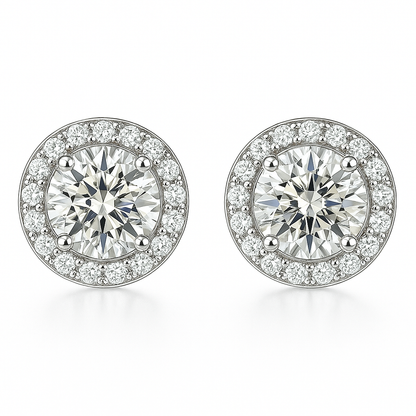 Glacé Glamour round Earrings | White gold