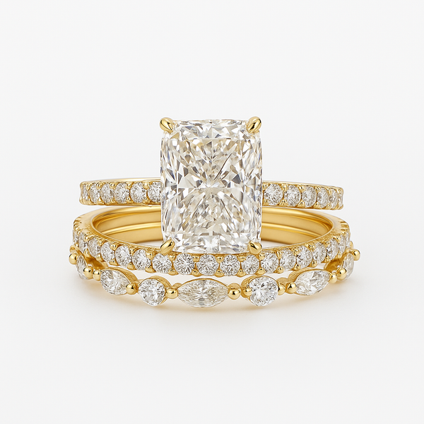 Jaily 3PC Wedding Ring Set | Gold
