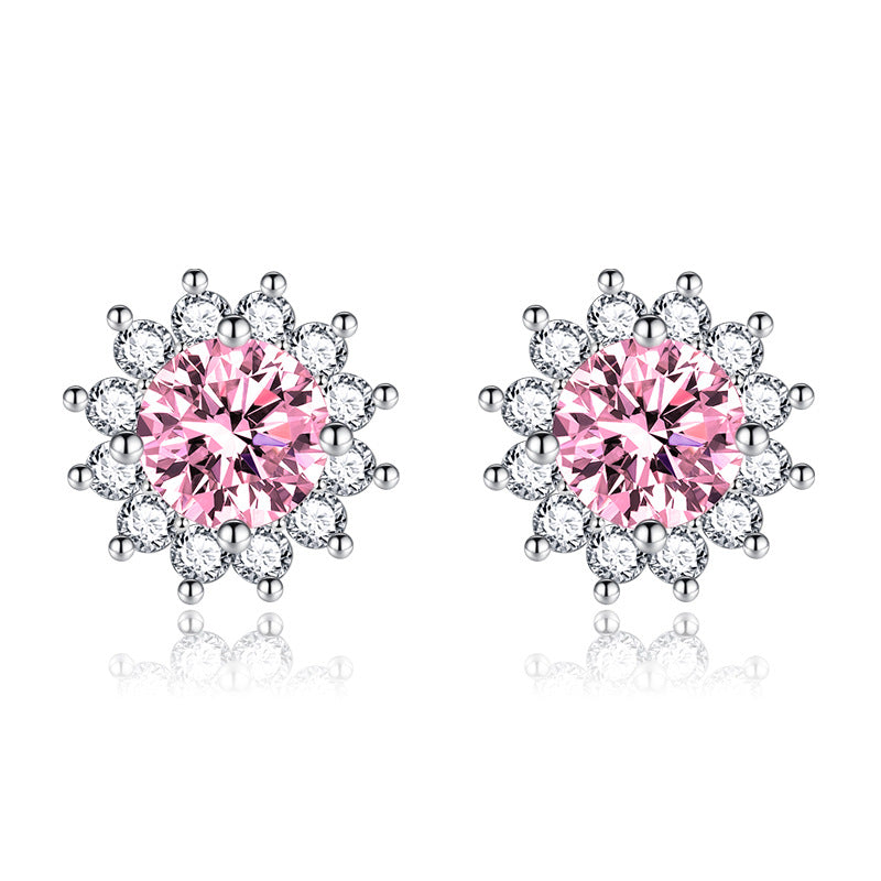 Sunlit Muse Earrings Pink | White Gold