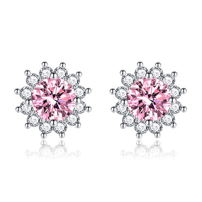 Sunlit Muse Earrings Pink | White Gold