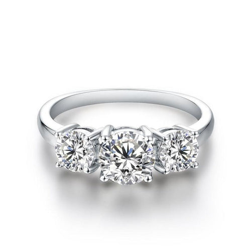 Clare Triple Stone Ring | White gold